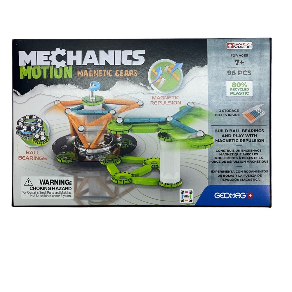 Geomag - Mechanics Magnetic Gears Recycled Magnetic Toy Set - 96 Pieces